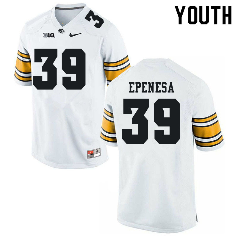 Youth #39 Eric Epenesa Iowa Hawkeyes College Football Jerseys Sale-White - Click Image to Close